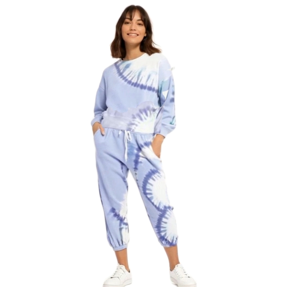 Wildfox SET Womens Periwinkle Gradient Tie Dye Hoodie & Joggers Set NWT